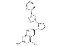 4,6-dimethyl-5-(2-oxo-2-{2-[3-(2-pyridinyl)-1,2,4-oxadiazol-5-yl]-1-pyrrolidinyl}ethyl)-2-pyrimidinamine
