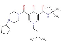 N-(tert-butyl)-5-[(4-cyclopentyl-1-piperazinyl)carbonyl]-1-(3-methylbutyl)-4-oxo-1,4-dihydro-3-pyridinecarboxamide