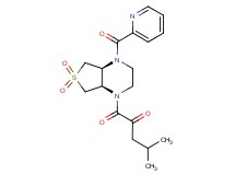 1-[(4aS*,7aR*)-6,6-dioxido-4-(2-pyridinylcarbonyl)hexahydrothieno[3,4-b]pyrazin-1(2H)-yl]-4-methyl-1-oxo-2-pentanone