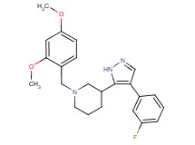 1-(2,4-dimethoxybenzyl)-3-[4-(3-fluorophenyl)-1H-pyrazol-5-yl]piperidine