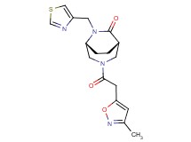 (1S*,5R*)-3-[(3-methyl-5-isoxazolyl)acetyl]-6-(1,3-thiazol-4-ylmethyl)-3,6-diazabicyclo[3.2.2]nonan-7-one