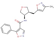 N-{(3R*,4S*)-4-[(3-methylisoxazol-5-yl)methyl]tetrahydrofuran-3-yl}-5-phenylisoxazole-4-carboxamide