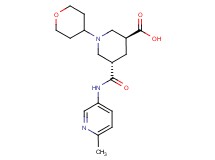 (3S*,5S*)-5-{[(6-methyl-3-pyridinyl)amino]carbonyl}-1-(tetrahydro-2H-pyran-4-yl)-3-piperidinecarboxylic acid