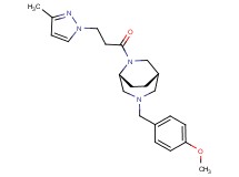 (1S*,5R*)-3-(4-methoxybenzyl)-6-[3-(3-methyl-1H-pyrazol-1-yl)propanoyl]-3,6-diazabicyclo[3.2.2]nonane