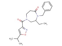4-benzyl-3-ethyl-1-[(5-isopropylisoxazol-3-yl)carbonyl]-1,4-diazepan-5-one