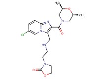 3-(2-{[(6-chloro-2-{[(2R*,6S*)-2,6-dimethyl-4-morpholinyl]carbonyl}imidazo[1,2-a]pyridin-3-yl)methyl]amino}ethyl)-1,3-oxazolidin-2-one