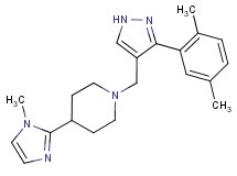 1-{[3-(2,5-dimethylphenyl)-1H-pyrazol-4-yl]methyl}-4-(1-methyl-1H-imidazol-2-yl)piperidine