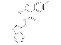 2-(dimethylamino)-2-(4-fluorophenyl)-N-(pyrazolo[1,5-a]pyrimidin-3-ylmethyl)acetamide