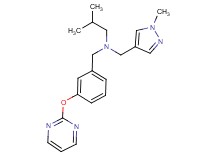 2-methyl-N-[(1-methyl-1H-pyrazol-4-yl)methyl]-N-[3-(pyrimidin-2-yloxy)benzyl]propan-1-amine