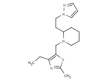 1-[(4-ethyl-2-methyl-1,3-thiazol-5-yl)methyl]-2-[2-(1H-pyrazol-1-yl)ethyl]piperidine