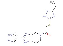 5-{[(3-ethyl-1H-1,2,4-triazol-5-yl)thio]acetyl}-2-(1H-pyrazol-4-yl)-4,5,6,7-tetrahydro-1H-imidazo[4,5-c]pyridine