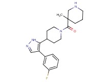 4-[4-(3-fluorophenyl)-1H-pyrazol-5-yl]-1-[(3-methylpiperidin-3-yl)carbonyl]piperidine