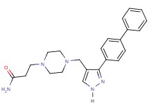 3-(4-{[3-(4-biphenylyl)-1H-pyrazol-4-yl]methyl}-1-piperazinyl)propanamide
