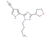5-[1-butyl-3-(tetrahydrofuran-3-yl)-1H-1,2,4-triazol-5-yl]-1H-pyrrole-3-carbonitrile