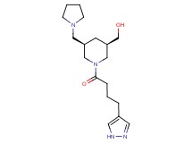 [(3R*,5R*)-1-[4-(1H-pyrazol-4-yl)butanoyl]-5-(1-pyrrolidinylmethyl)-3-piperidinyl]methanol