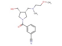 3-[((3R*,4R*)-3-(hydroxymethyl)-4-{[(2-methoxyethyl)(methyl)amino]methyl}-1-pyrrolidinyl)carbonyl]benzonitrile