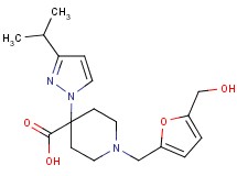 1-{[5-(hydroxymethyl)-2-furyl]methyl}-4-(3-isopropyl-1H-pyrazol-1-yl)piperidine-4-carboxylic acid