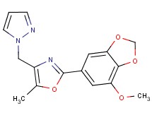 2-(7-methoxy-1,3-benzodioxol-5-yl)-5-methyl-4-(1H-pyrazol-1-ylmethyl)-1,3-oxazole