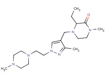 3-ethyl-1-methyl-4-({3-methyl-1-[2-(4-methylpiperazin-1-yl)ethyl]-1H-pyrazol-4-yl}methyl)piperazin-2-one