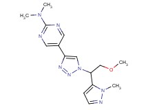 5-{1-[2-methoxy-1-(1-methyl-1H-pyrazol-5-yl)ethyl]-1H-1,2,3-triazol-4-yl}-N,N-dimethylpyrimidin-2-amine