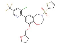 7-[3-chloro-5-(trifluoromethyl)-2-pyridinyl]-9-(tetrahydro-2-furanylmethoxy)-4-(2-thienylsulfonyl)-2,3,4,5-tetrahydro-1,4-benzoxazepine