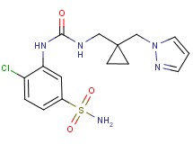 4-chloro-3-{[({[1-(1H-pyrazol-1-ylmethyl)cyclopropyl]methyl}amino)carbonyl]amino}benzenesulfonamide