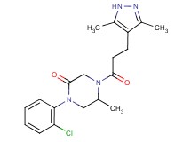 1-(2-chlorophenyl)-4-[3-(3,5-dimethyl-1H-pyrazol-4-yl)propanoyl]-5-methyl-2-piperazinone