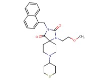 1-(2-methoxyethyl)-3-(1-naphthylmethyl)-8-(tetrahydro-2H-thiopyran-4-yl)-1,3,8-triazaspiro[4.5]decane-2,4-dione