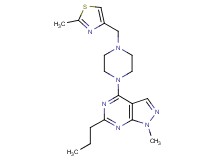 1-methyl-4-{4-[(2-methyl-1,3-thiazol-4-yl)methyl]piperazin-1-yl}-6-propyl-1H-pyrazolo[3,4-d]pyrimidine