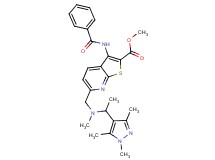 methyl 3-(benzoylamino)-6-({methyl[1-(1,3,5-trimethyl-1H-pyrazol-4-yl)ethyl]amino}methyl)thieno[2,3-b]pyridine-2-carboxylate