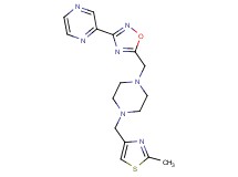 2-[5-({4-[(2-methyl-1,3-thiazol-4-yl)methyl]-1-piperazinyl}methyl)-1,2,4-oxadiazol-3-yl]pyrazine