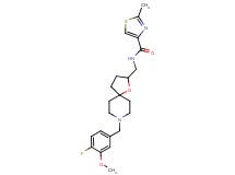 N-{[8-(4-fluoro-3-methoxybenzyl)-1-oxa-8-azaspiro[4.5]dec-2-yl]methyl}-2-methyl-1,3-thiazole-4-carboxamide