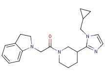 1-(2-{3-[1-(cyclopropylmethyl)-1H-imidazol-2-yl]piperidin-1-yl}-2-oxoethyl)indoline