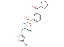 N-[1-methyl-2-(3-methyl-1H-pyrazol-5-yl)ethyl]-3-(pyrrolidin-1-ylcarbonyl)benzenesulfonamide