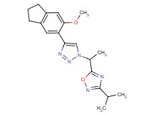 3-isopropyl-5-{1-[4-(6-methoxy-2,3-dihydro-1H-inden-5-yl)-1H-1,2,3-triazol-1-yl]ethyl}-1,2,4-oxadiazole