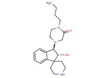 1-butyl-4-[rel-(2R,3R)-2-hydroxy-2,3-dihydrospiro[indene-1,4'-piperidin]-3-yl]-2-piperazinone bis(trifluoroacetate) (salt)