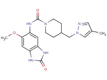 N-(6-methoxy-2-oxo-2,3-dihydro-1H-benzimidazol-5-yl)-4-[(4-methyl-1H-pyrazol-1-yl)methyl]piperidine-1-carboxamide