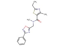 2-ethyl-N,4-dimethyl-N-[(3-phenyl-1,2,4-oxadiazol-5-yl)methyl]-1,3-thiazole-5-carboxamide