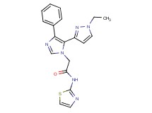 2-[5-(1-ethyl-1H-pyrazol-3-yl)-4-phenyl-1H-imidazol-1-yl]-N-1,3-thiazol-2-ylacetamide