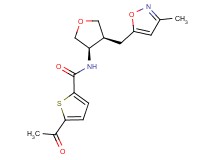 5-acetyl-N-{(3R*,4S*)-4-[(3-methylisoxazol-5-yl)methyl]tetrahydrofuran-3-yl}thiophene-2-carboxamide