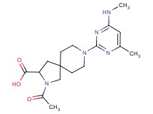 2-acetyl-8-[4-methyl-6-(methylamino)-2-pyrimidinyl]-2,8-diazaspiro[4.5]decane-3-carboxylic acid