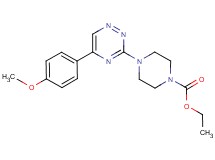 ethyl 4-[5-(4-methoxyphenyl)-1,2,4-triazin-3-yl]-1-piperazinecarboxylate
