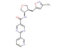 N-{(3R*,4S*)-4-[(3-methylisoxazol-5-yl)methyl]tetrahydrofuran-3-yl}-2-pyridin-3-ylpyrimidine-5-carboxamide