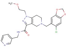 5-[(6-chloro-1,3-benzodioxol-5-yl)methyl]-1-(2-methoxyethyl)-N-(3-pyridinylmethyl)-4,5,6,7-tetrahydro-1H-pyrazolo[4,3-c]pyridine-3-carboxamide