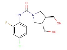 (3S*,4S*)-N-(4-chloro-2-fluorophenyl)-3,4-bis(hydroxymethyl)pyrrolidine-1-carboxamide