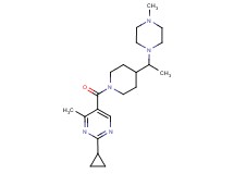 2-cyclopropyl-4-methyl-5-({4-[1-(4-methyl-1-piperazinyl)ethyl]-1-piperidinyl}carbonyl)pyrimidine