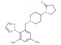 1-{1-[3,5-dimethyl-2-(1H-pyrazol-1-yl)benzyl]piperidin-4-yl}pyrrolidin-2-one