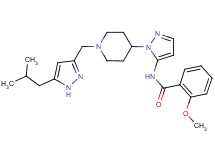 N-(1-{1-[(5-isobutyl-1H-pyrazol-3-yl)methyl]-4-piperidinyl}-1H-pyrazol-5-yl)-2-methoxybenzamide
