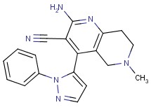 2-amino-6-methyl-4-(1-phenyl-1H-pyrazol-5-yl)-5,6,7,8-tetrahydro-1,6-naphthyridine-3-carbonitrile