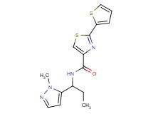 N-[1-(1-methyl-1H-pyrazol-5-yl)propyl]-2-(2-thienyl)-1,3-thiazole-4-carboxamide